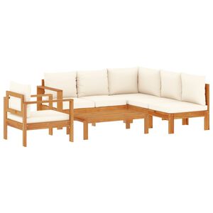vidaXL Salon de jardin avec coussins 5 pcs Bois d'acacia solide