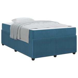 vidaXL Cadre de lit avec matelas Bleu 120 x 200 cm tissu
