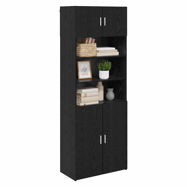 vidaXL Armoire de rangement Ch&ecirc;ne noir 80 x 42,5 x 225 cm