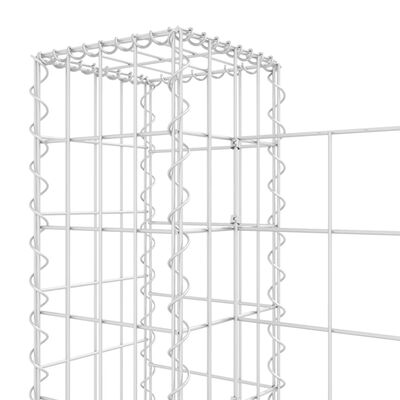 vidaXL Panier de gabion en forme de U avec 8 poteaux Fer 860x20x100 cm
