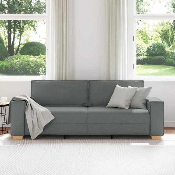 vidaXL Canap&eacute; 3 places Gris fonc&eacute; 220x78x84 cm Tissu
