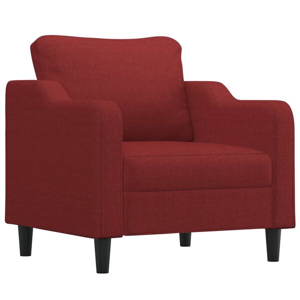 vidaXL Fauteuil avec repose-pied Rouge bordeaux 60 cm Tissu