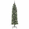 vidaXL Arbre de No&euml;l artificiel slim avec 300 LED Vert et blanc 240 cm