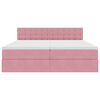 vidaXL Lit de Rangement avec matelas avec t&ecirc;te de lit Rose 90 x 200 cm
