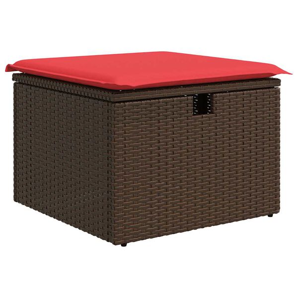 vidaXL Salon de jardin 4 pcs avec coussins marron r&eacute;sine tress&eacute;e