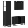 vidaXL Ensemble de mobilier de salle de bain 3 pcs Ch&ecirc;ne noir
