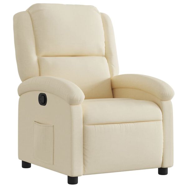 vidaXL Fauteuil inclinable cr&egrave;me tissu