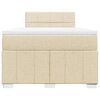 vidaXL Sommier &agrave; lattes de lit avec matelas Cr&egrave;me 120x200 cm Tissu