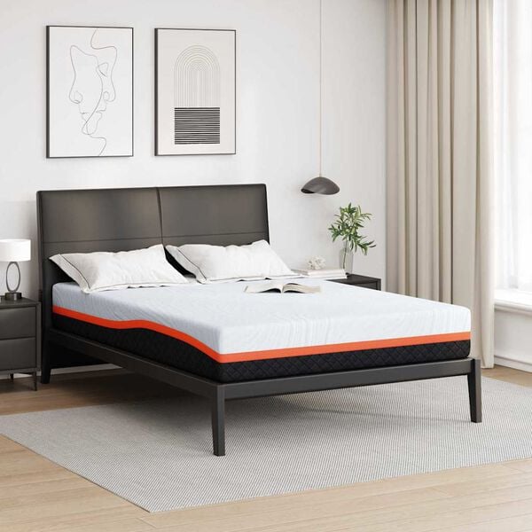 vidaXL Matelas Blanc et Gris 140 x 200 cm Mousse