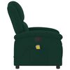vidaXL Fauteuil de massage inclinable vert fonc&eacute; velours