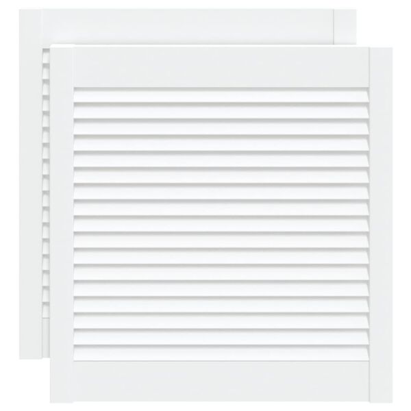 vidaXL Portes d'armoire &agrave; persiennes 2pcs blanc 61,5x59,4cm pin massif