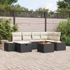 vidaXL Ensemble de canap&eacute; de jardin 7 pcs Noir 55 x 62 x 69 cm