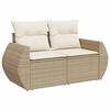 vidaXL Salon de jardin avec coussins 4 pcs beige r&eacute;sine tress&eacute;e
