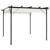 vidaXL Pergola avec toit r&eacute;tractable Blanc cr&egrave;me 3 x 3 m Acier