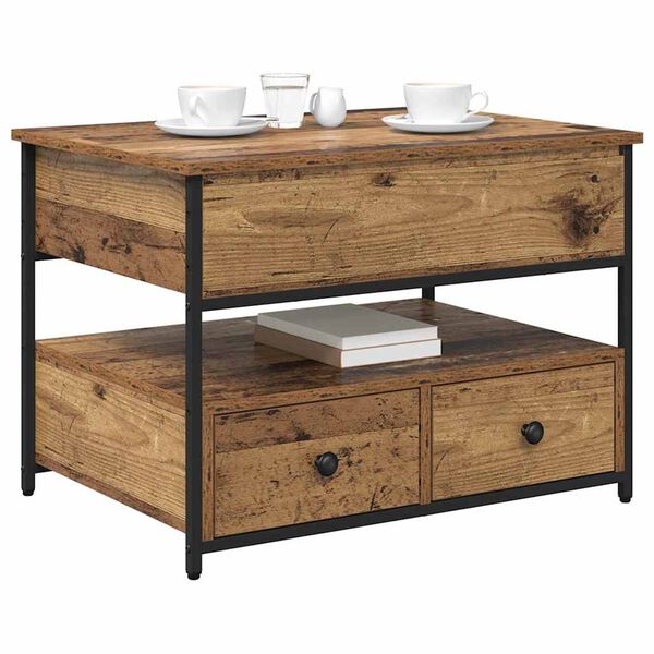 vidaXL Table basse Bois Ancien 70 x 50 x 54.5 cm Bois d'ing&eacute;nierie