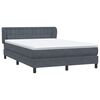 vidaXL Sommier &agrave; lattes de lit et matelas gris fonc&eacute; 140x220cm velours