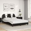 vidaXL Cadre de lit Viana sans matelas noir et blanc 140x200 cm similicuir