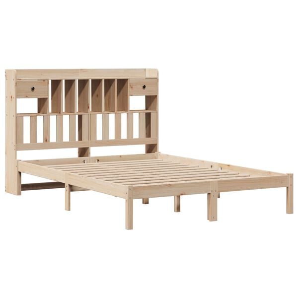 vidaXL Lit biblioth&egrave;que sans matelas 140x200 cm bois massif de pin