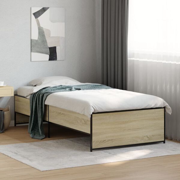 vidaXL Cadre de lit sans matelas ch&ecirc;ne sonoma 90x200 cm