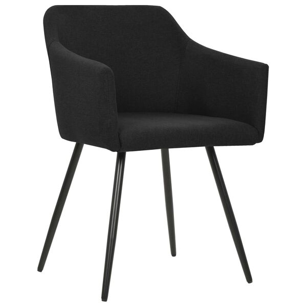 vidaXL Chaises &agrave; manger lot de 2 noir tissu