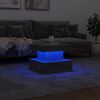 vidaXL Table basse avec lumi&egrave;res LED sonoma gris 50x50x40 cm