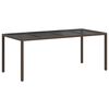 vidaXL Table de jardin pour repas Marron 190 x 90 x 75 cm Poly rotin