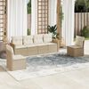 vidaXL Salon de jardin avec coussins 6 pcs beige r&eacute;sine tress&eacute;e