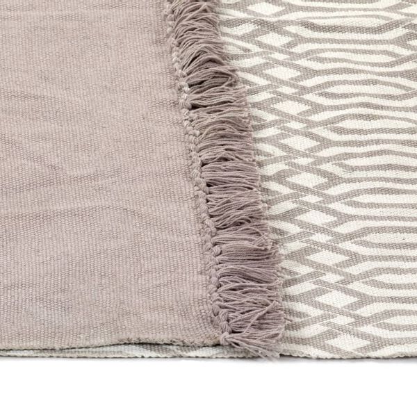 vidaXL Tapis Kilim Coton 120 x 180 cm avec motif Taupe