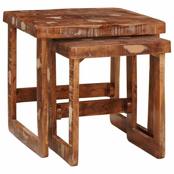 vidaXL Tables d'appoint Marron Bois de mangue massif