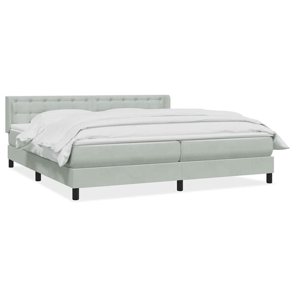 vidaXL Sommier &agrave; lattes de lit et matelas gris clair 180x220cm velours