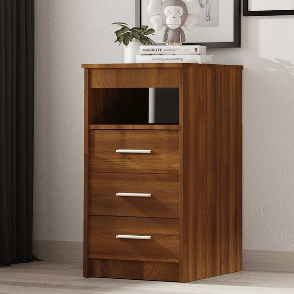 vidaXL Armoire &agrave; tiroirs Ch&ecirc;ne marron 40x50x76 cm Bois d'ing&eacute;nierie