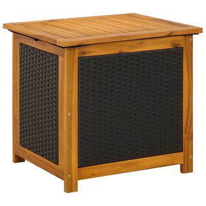 vidaXL Bo&icirc;te de Rangement de Jardin 185 L Bois d'Acacia Massif Noir