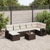 vidaXL Salon de jardin 8 pcs avec coussins marron r&eacute;sine tress&eacute;e