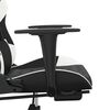 vidaXL Chaise de jeu avec repose-pied Noir et blanc Similicuir