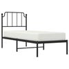 vidaXL Cadre de lit métal sans matelas avec tête de lit noir 80x200 cm