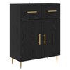 vidaXL Haut Armoire Ch&ecirc;ne noir 69,5 x 34 x 180 cm Bois d'ing&eacute;nierie