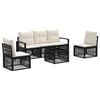 vidaXL Ensemble de canap&eacute; de jardin 6 pcs Noir polyrotin