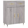 vidaXL Buffet haut Sonoma gris 69,5x34x180 cm Bois d'ing&eacute;nierie