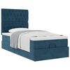 vidaXL Cadre de lit ottoman avec matelas bleu fonc&eacute; 90x200 cm velours