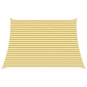 vidaXL Voile d'ombre Jaune et blanc 3 / 4 x 3 m HDPE