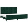 vidaXL Cadre de lit sans matelas vert fonc&eacute; 200x200 cm velours