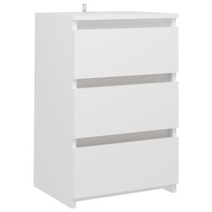 vidaXL Table de chevet Blanc 40x35x62,5 cm Agglom&eacute;r&eacute;