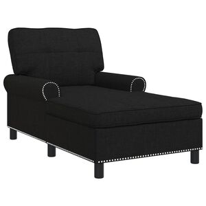 vidaXL Chaise longue avec coussin Noir 91 x 157 x 91 cm tissu