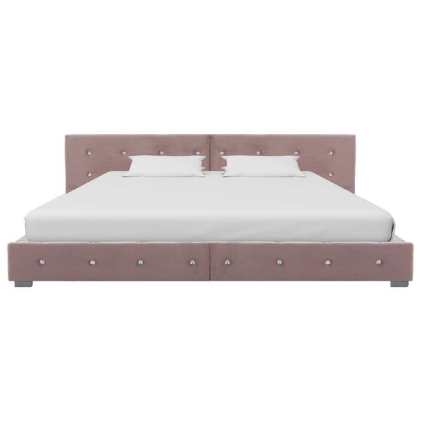 vidaXL Cadre de lit sans matelas Rose Velours 180x200 cm