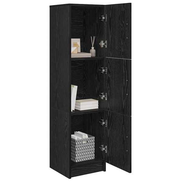 vidaXL Haut Armoire Ch&ecirc;ne noir 31.5 x 32 x 122.5 cm
