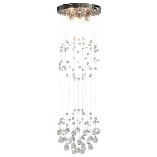vidaXL Plafonnier avec perles de cristal Argenté Sphère 3 Ampoules G9