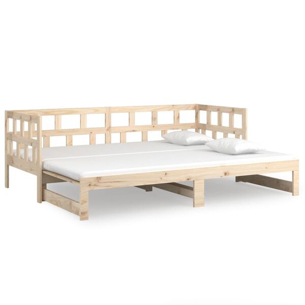 vidaXL Lit coulissant sans matelas bois de pin massif 2x(90x190) cm