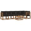 vidaXL Ensemble de canap&eacute;s d'ext&eacute;rieur 7 pcs Naturel et Noir