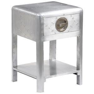 vidaXL Table de coin avec 1 tiroir vintage Style d'aviation