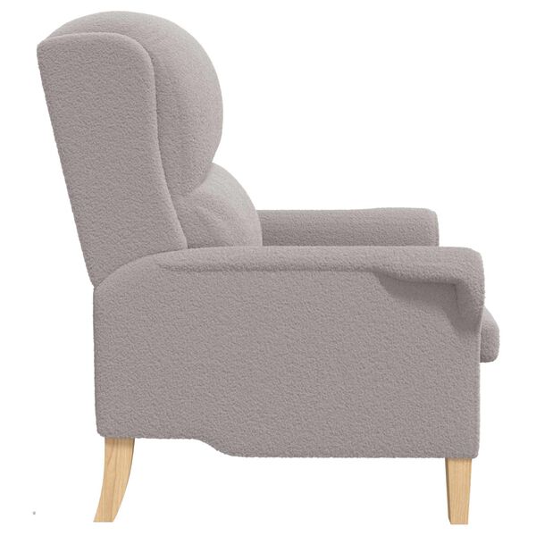 vidaXL fauteuil Gris clair 76 x 94 x 102 cm Tissu en Sherpa doux